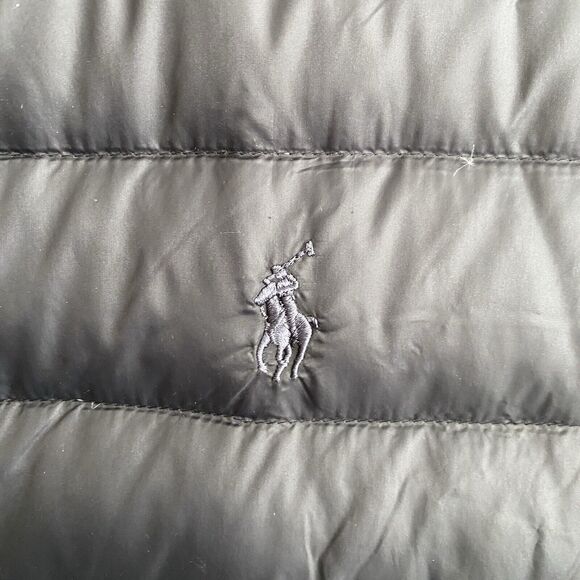 Polo Ralph Lauren Performance Jacket Men Small Black Full Zip White Duck Down - Picture 4 of 13